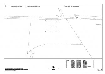 Geophysical Survey Data: Tie-in Diagram - Area 1 (A3 landscape in paper space plot at 1:1).