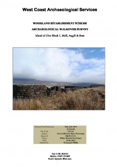 Report on 'Island of Ulva Block 1, Mull, Argyll and Bute', archaeological walkover survey, 2011