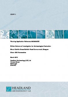 Written Scheme of Investigation for Archaeological Evaluation  for Scottish and Southern Energy Renewables, of Cathkin Braes Wind Farm, Carmunnock.