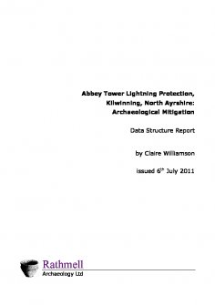 Data structure report for watching brief at Abbey Tower Lightning Protection, Kilwinning