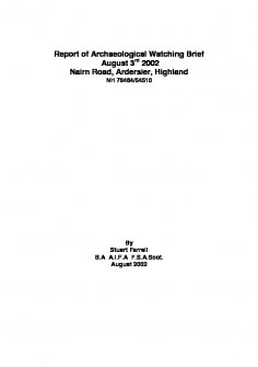 Report of Archaeological Watching Brief of Nairn Road, Ardersier, Highland