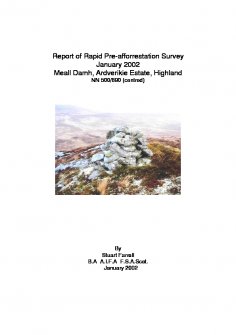 Report of Rapid Pre-afforrestation Survey of Meall Damh, Ardverikie Estate, Highland