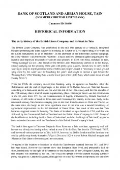 Bank of Scotand Tain, history