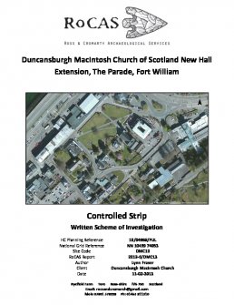 Written scheme of investigation, Duncansburgh MacIntosh Church, The Parade, Fort William