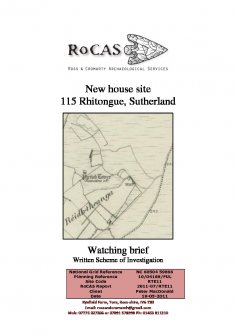 Written scheme of investigation, new house site, Rhitongue, Sutherland