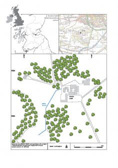 Illustrations accompanying report from an archaeological watching brief at Dundas Castle