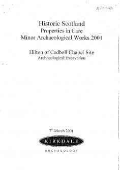 Hilton of Cadboll, Historic Scotland's Properties in Care- Minor Archaeological Works 2000.  HIlton of Cadboll Watching Brief.
