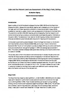 Report on the update of the HLA data for the King's Park, Stirling, using lidar data.