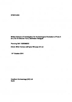 Written scheme of investigation associated with an archaeological evaluation of pods 3 & 4, 9 & 10