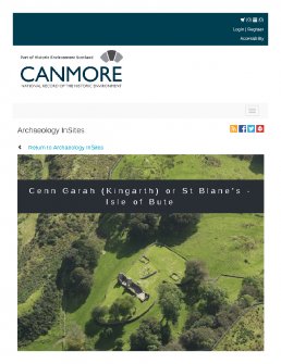 Digital copy of Archaeology InSites feature regarding Cenn Garah (Kingarth) or St Blane’s - Isle of Bute