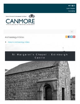 Digital copy of Archaeology InSites feature regarding St Margaret’s Chapel - Edinburgh Castle