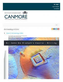 Digital copy of Archaeology InSites feature regarding Sir John De Graham's Castle - Stirling