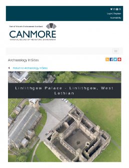 Digital copy of Archaeology InSites feature regarding Linlithgow Palace - Linlithgow, West Lothian