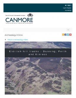 Digital copy of Archaeology InSites feature regarding Eldritch hill tracks - Dunning, Perth and Kinross