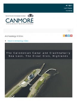 Digital copy of Archaeology InSites feature regarding The Caledonian Canal and Clachnaharry Sea Lock, The Great Glen, Highlands