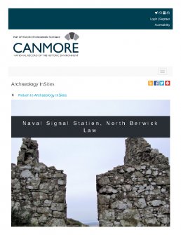 Digital copy of Archaeology InSites feature regarding Naval Signal Station, North Berwick Law