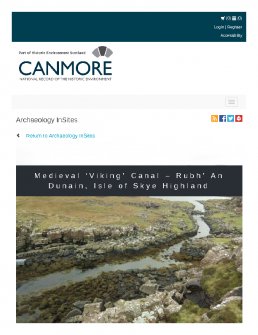 Digital copy of Archaeology InSites feature regarding Medieval ‘Viking’ Canal – Rubh’ An Dunain, Isle of Skye Highland