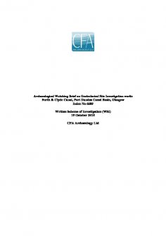 Written Scheme of Investigation (WSI) - Archaeological Watching Brief, Forth & Clyde Canal, Port Dundas Canal Basin