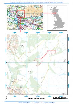 Site map, Metal detecting survey, Pendreich Farm, Bridge of Allan, Stirling