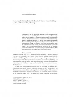 Report: 'Revealing the History Behind the Facade: A Timber-framed Building at No. 302 Lawnmarket, Edinburgh'