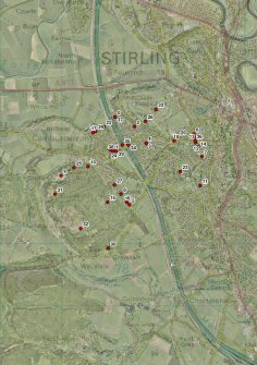 Site Map, Spread of archaeological sites in the area, Desk-Based Assessment of land, Cambusbarron