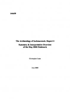 Report 4: 'The Archaeology of Inchmarnock: Summary  and Interpretative Overview of the May 2000 Fieldwork', June 2000