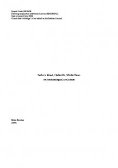 Report: 'Salters Road, Dalkeith, Midlothian: An Archaeological Evaluation', May 2008