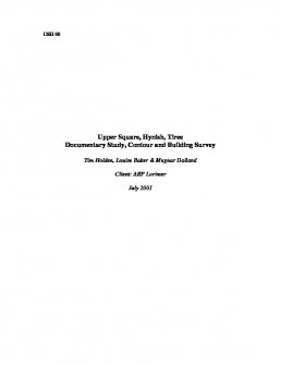 Report: 'Upper Square, Hynish, Tiree: Documentary Study, Contour and Building Survey', July 2001