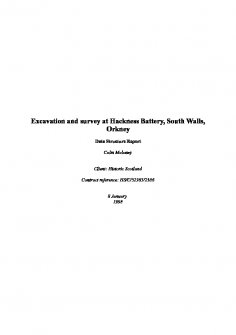 'Excavation and survey at Hackness Battery, South Walls, Orkney: Data Structure Report' 