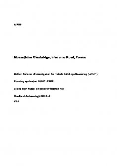 Written Scheme of Investigation (WSI), Mossetburn Overbridge, Invererne Road, Forres, Moray