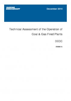 Technical Assessment of the Operation of Coal and Gas Powered Electricity Generating Stations