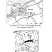 Figs. 1 & 2 - Site location map showing Aberlady, Aberlady (Haddington) Bay (fig 1) and site in Back Lane with buildings (fig 2)