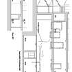 Standing building recording, Section plan of rooms B01-03, B06 and G05, 343 High Street, Edinburgh