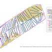 Data structure report figure 2: 'Site plan showing the location of evaluation trenches overlain onto the geophysics results', Archaeological evaluation, Dean Park Tile Works, Mansfield Road, Balerno