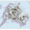 Layered interactive PDF map of Easdale Island showing HES survey of quarries, tramways and slate distribution.