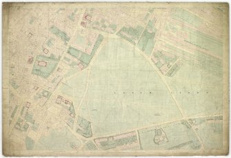 Digital image of First Edition 0S 1852 Edinburgh and its Environs (coloured) Sheet 17.
The sheet covers an area  which includes Leith Links, N end of Leith Walk, Duke Street, Constitution Street and Hermitage House.