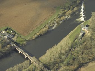 Oblique aerial view centred on Mertoun Bridge, taken from the NNE.