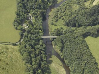 Oblique aerial view centred on the bridge, taken from the ENE.