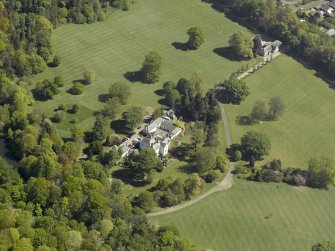 Oblique aerial view centred on Rozelle House with the pavilion adjacent, taken from the SW.