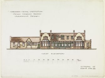 Digital copy of west elevation of Rutherford House.