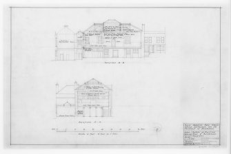 Survey of Existing Hall and Buildings, Sections.