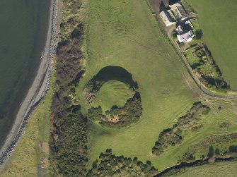 Oblique aerial view centred on the motte, taken from the S.
