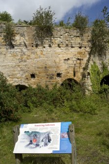Limekilns, view from S with information board in foreground