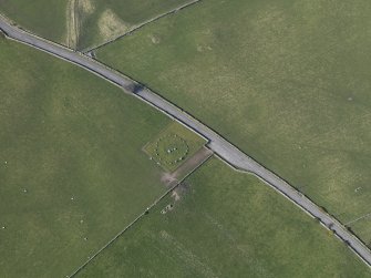 Oblique aerial view centred on Torhousekie stone circle, taken from the S.