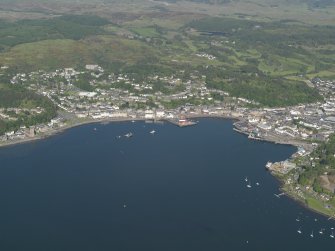 General oblique aerial view of Oban looking across the bay, taken from the W.