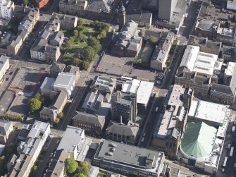 General oblique aerial view of Garnethill, centred on Glasgow School of Art, taken from the W.