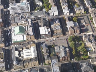 General oblique aerial view of Garnethill, centred on Glasgow School of Art, taken from the E.