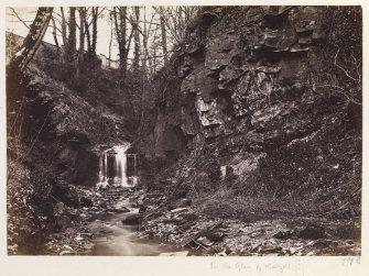 Page 13/5.  View of gorge.
Titled "In the glen of Dalzell ?"
PHOTOGRAPH ALBUM No 146: THE ANNAN ALBUM
