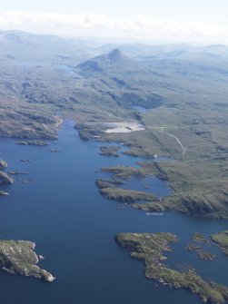 General oblique aerial view of Loch Laxford with Ben Stack beyond, taken from the WNW.