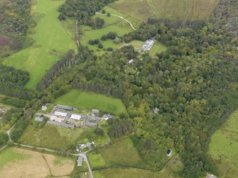 Oblique aerial view of Colonsay House and Kiloran Farm, taken from the SW.